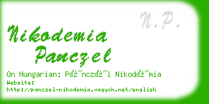 nikodemia panczel business card